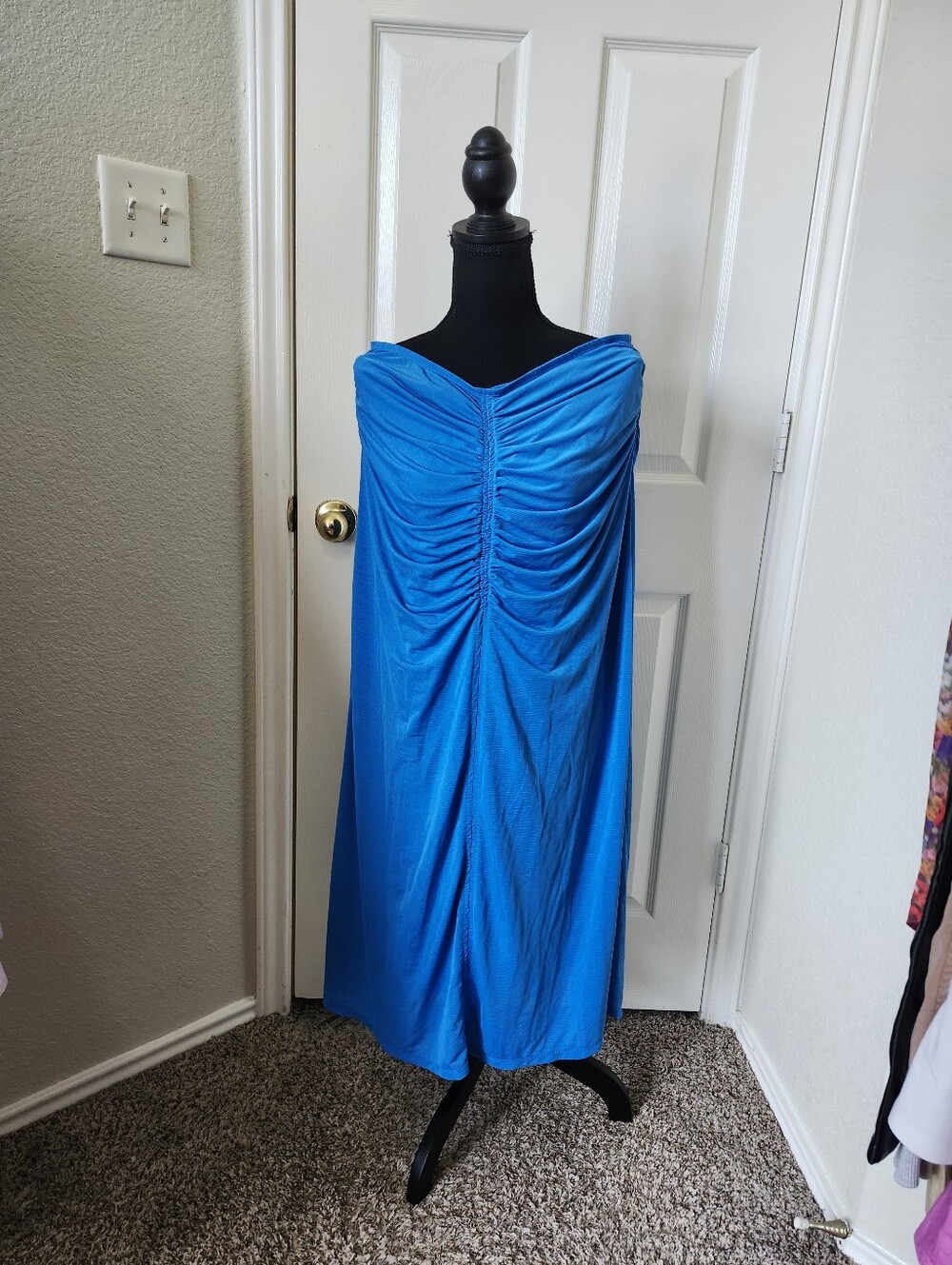 Bright Blue Ruched Women’s Dress